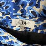 Tibi Abstract Blue 100% Silk Luxe Modern Sz 0 Pencil Ruffle Detail Women's Skirt Photo 5