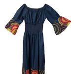 African Ankara Print Denim Smocking Off Photo 0