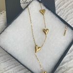Antian Accessories™ Golden Heart Cascade Lariat Necklace Gold Photo 3