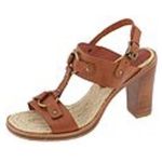 Michael Kors Y2K KORS Brown Leather Espadrille Heeled Sandals Boho Chic Vintage Photo 1