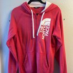 The North Face Pink and White Full Zip Hoodie Size Large Photo 0