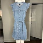J.Crew NWT  Ruffle-sleeve Denim Mini Dress English Blue Wash Photo 1