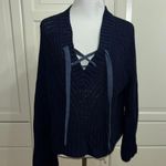 Aerie  lace up V neck sweater  Photo 0