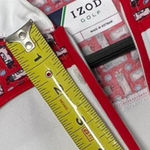 IZOD  Women's Size M Shirt Short Sleeve White Red‎ 1/4 Zip Golf Collarless Flaw​​ Photo 4