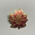 10th Year Falling Leaf Rally Brooch 1985 Tack Pin For BMW MOTORCYCLE CLUB Red Photo 1