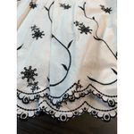 Croft & Barrow  Embroidered Maxi Skirt Sz 12 White‎ Black Clean Girl Cottagecore Photo 7