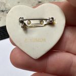 Dove Signed Lenox Porcelain Peace Inside Heart Christmas Holiday Brooch Pin Photo 6