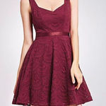 Alisa Pan Burgundy Lace Fit & Flare Dress Size 8 Red Photo 0
