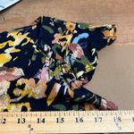 New Directions sz petite medium spring blooms hi low flutter sleeve midi dress Black Photo 6