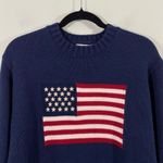 SF Citywear Women Navy American Flag Knit Crew Neck Pullover Sweater Size L/XL Size L Photo 1