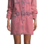 Current/Elliott  The Jumpsuit Long Sleeve Denim Dress in Acid Pink‎ Size 2 Photo 0