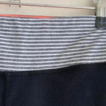 90 Degree by Reflex Black & White Striped Cropped Leggings with Neon Orange Band Photo 8