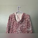 The North Face  Burgundy and White Floral Pullover With Hood Size Medium Photo 7