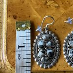 White Buffalo Sterling Silver Dangle Earrings Black Photo 2