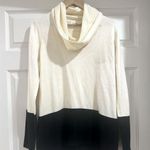 Calvin Klein  Knit Cowl Neck Sweater color block ribbed black white loose Sz L‌‌‌ Photo 0