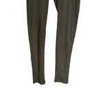 Pink Rose  Women’s Sz M Dark Green Solid Cozy Soft Ribbed Knit Leggings Pull On Photo 2