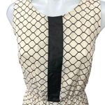 barney's new york Cream Black 100% Silk Net Sleeveless Mini Sheath Dress Size XS Photo 2
