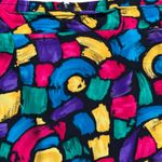 Vintage 90s Multicolor Rainbow Abstract Print Skirt Bold Colors Plus Size 22 Black Photo 3