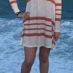 Roxy Orange And White Long Sleeve Dress Photo 0