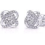 Boutique Sparkly White Gold Plated S925 Knot Simulated Diamond Stud Earrings, 0.8cm Photo 5