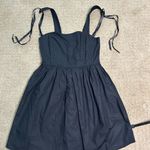 Commense Women’s Small Black Shirred Knotted Cami Short Dress Photo 1
