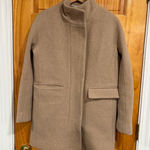J.Crew  Stadium Cloth Nello Gori Wool Coat Tan Size 0 Zip Front flaw Photo 0
