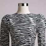 Birgitte Herskind Black White Zebra Stripe Puff Sleeve Blouse Top Size 32 or XS Black Photo 2