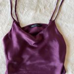 ZARA  Eggplant Satin Cowl Neck Camisole – Small Photo 2