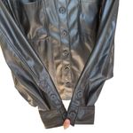 American Eagle Oversized Vegan Leather Shacket Black Long Sleeve Size L Photo 7