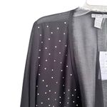 Alberto Makali  Black Gold Studded Embellished Lightweight Cardigan Blouse L NWT Photo 1
