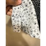 Allison Daley Black White Abstract Print Button Down 3/4 Sleeve Top Photo 3