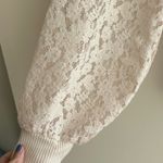 Anthropologie  Twofer Faux-Wrap Sweater Blouse with Lace Puffed Sleeves, Size S Photo 7