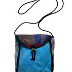 Indonesian Made Bag Crossbody Batik Tie Dye Print Flap Closure Blues Tan Brown Blue Photo 0