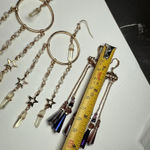 Long Dangle Drop Pierced Earrings Bead / Rhinestone Mixed Lot Of 3 Photo 5