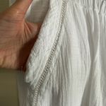 Japna  100% gauze cotton white boho pull on elastic waist wide leg pants XL​​ Photo 4