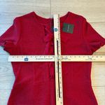 St. John NWT  Women’s Wool Blend Red Lace Up Bow Knit Short Sleeve Dress Size 12 Photo 3