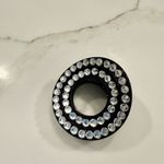 Round Black Hair Clip with Rhinestone Accents Photo 1
