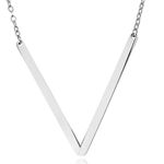 Silver Initial Stainless Steel Pendant Necklace Letters A Photo 2