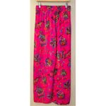 Catherine Malandrino  Vibrant Pink Floral High Rise Wide Leg Drawstring Pants Photo 2