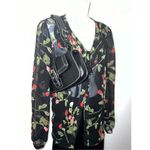 East 5th Women’s Gothic Sheer Button Down Florals Whimsy LARGE Photo 3