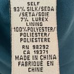 Tibi  New York Silk Metallic Gold Teal Rabbit Woodland Forest Sleeveless Blouse 2 Photo 11