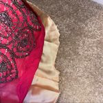 Adrianna Papell Beaded Silk Empire Waist Evening Formal Evening Gown Hot Pink 10 Photo 12