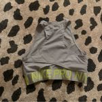 Nike Women's Gray and Lime Crop Top Photo 3
