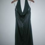 DeLaru 8 Sexy Halter Satin Black Knee Length Dress Photo 3