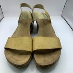 Pierre Dumas  Womens Low Wedge Double Band Sandals Fall Heels Light Tan Gold 10 Photo 2