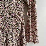 ZARA Floral Mini Shirt Dress Long Sleeves Pink Green Black Yellow, Size XS Photo 6