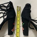 Missguided Black Embroidered Lace Up Block Heels Photo 9