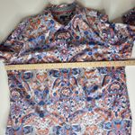Talbots  Classic Cotton Shirt Royal Palm Paisley Size 2X Button Down Preppy Artsy Photo 7