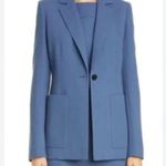 Lafayette 148 Nazelli Textured Wool Jacket Blazer Single Button Wool Size 4 Blue Photo 0