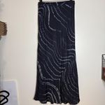 ZARA Women's XS Navy Blue White Tie Dye Maxi Skirt Flowy Elastic Waist Photo 3
